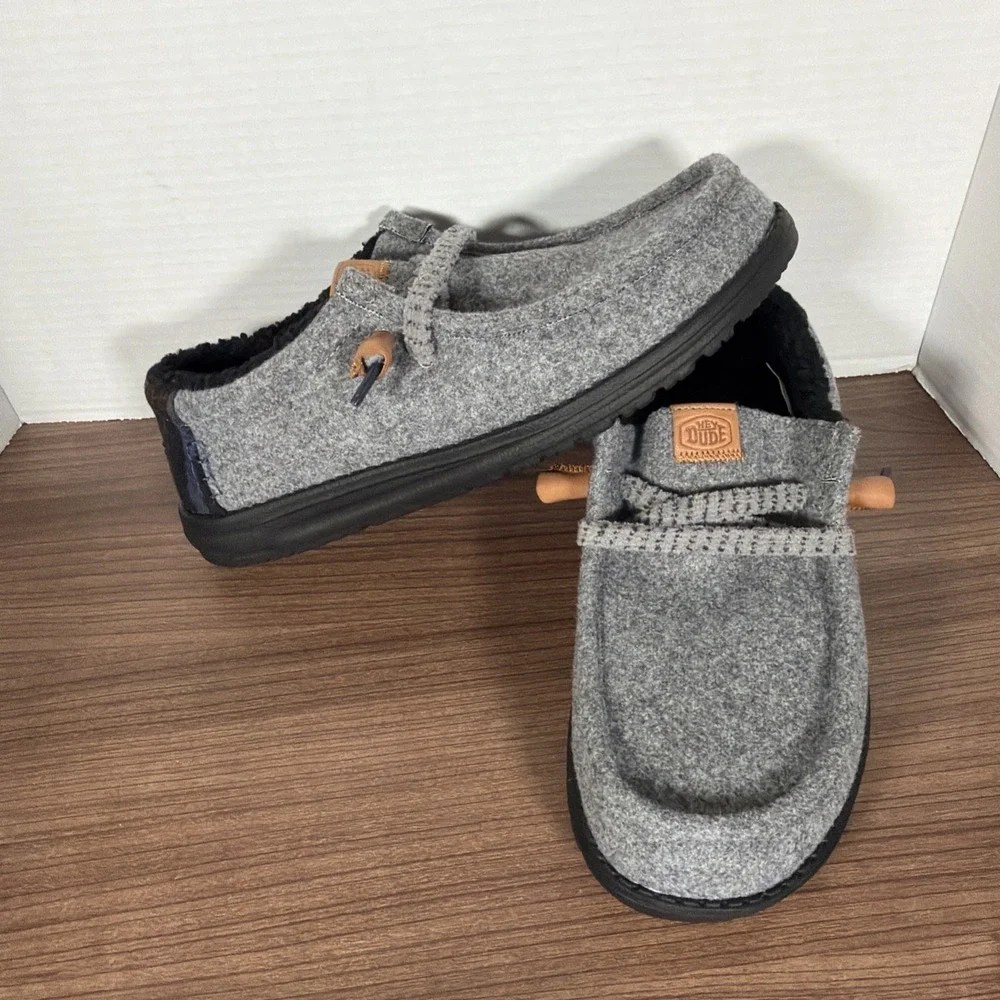 Hey Dude‎ Wally Cozy Plaid Shoes Smoke Grey Size Men's 9 44341-1VY
